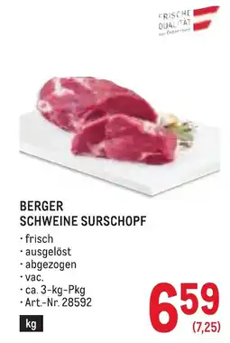 Metro Berger schweine surschopf Angebot
