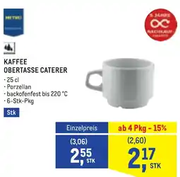 Metro Kaffee Obertasse Caterer Angebot