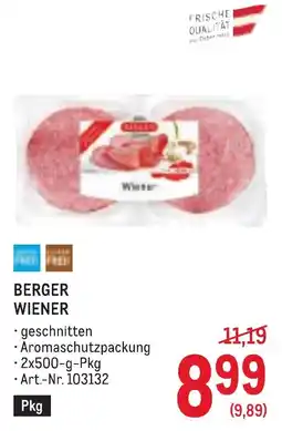 Metro Berger wiener Angebot