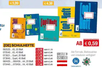 Skribo Schulhefte Angebot