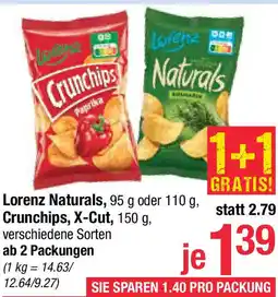 Maximarkt Lorenz Naturals,Crunchips, X-Cut Angebot