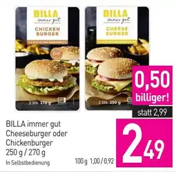 Sutterlüty BILLA immer gut Cheeseburger oder Chickenburger Angebot