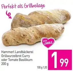 Sutterlüty Hammerl Landbäckerei Grillwurzelbrot Curry oder Tomate Basilikum Angebot