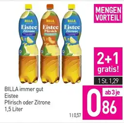 Sutterlüty BILLA immer gut Eistee Pfirisch oder Zitrone Angebot