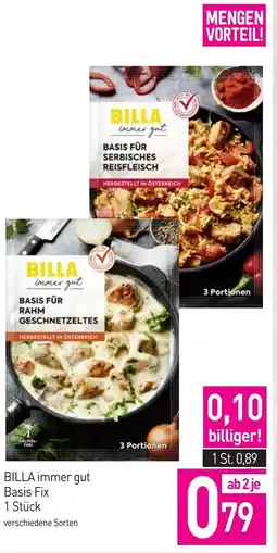 Sutterlüty BILLA immer gut Basis Fix Angebot