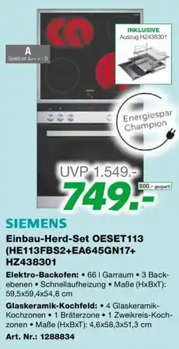 EP Siemens Einbau Herd Set OESET113 Angebot