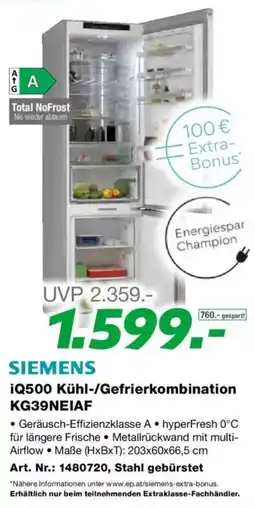 EP Siemens iQ500 Kühl-Gefrierkombination KG39NEIAF Angebot
