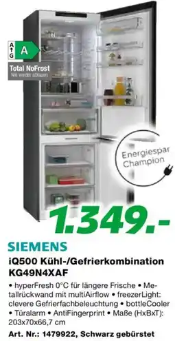 EP Siemens iQ500 Kühl-Gefrierkombination KG49N4XAF Angebot