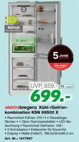 EP elektrabregenz Kühl-/Gefrier- kombination KSN 99500 X Angebot