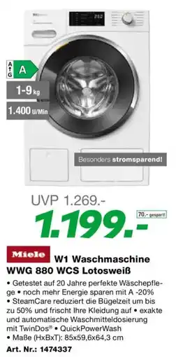 EP Miele W1 Waschmaschine WWG 880 WCS Lotosweiß Angebot