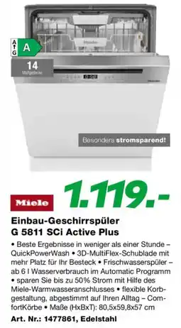 EP Miele Einbau-Geschirrspüler G 5811 SCI Active Plus Angebot