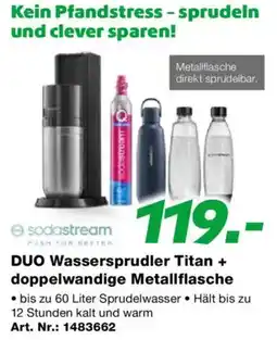 EP DUO Wassersprudler TitanMetallflasche direkt sprudelbar. doppelwandige Metallflasche Angebot
