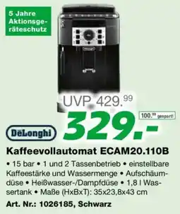 EP DeLonghi Kaffeevollautomat ECAM20.110B Angebot