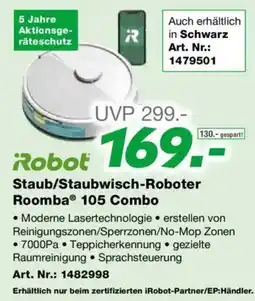 EP Staub Staubwisch Roboter Roomba 105 Combo Angebot