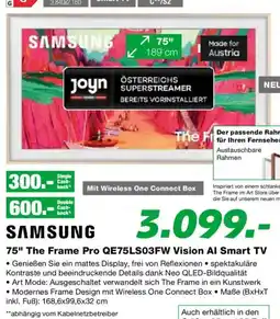 EP Samsung 75" The Frame Pro QE75LS03FW Vision Al Smart TV Angebot