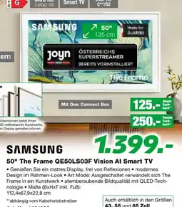 EP Samsung 50" The Frame QE50LS03F Vision Al Smart TV Angebot