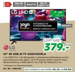 EP LG 43" 4K UHD AI TV 43UA73006LA Angebot