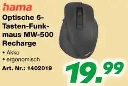 EP hama Optische 6 Tasten Funk Maus MW-500 Recharge Angebot