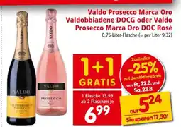 Interspar Valdo Prosecco Marca Oro Valdobbiadene DOCG oder Valdo Prosecco Marca Oro DOC Rosé Angebot