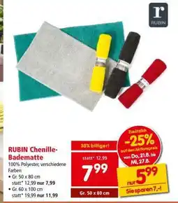 Interspar RUBIN Chenille-Badematte Angebot