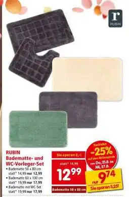 Interspar RUBIN Badematte- und WC-Vorleger-Set Angebot