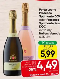 Spar Porta Leone Prosecco Spumante Angebot
