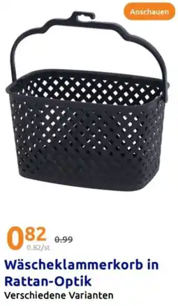 Action Wäscheklammerkorb in Rattan Optik Angebot