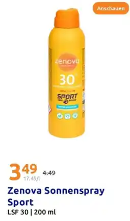 Action Zenova Sonnenspray Sport Angebot