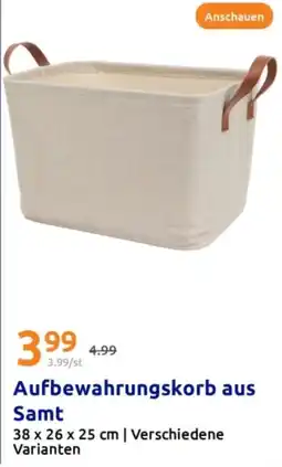 Action Aufbewahrungskorb aus Samt Angebot