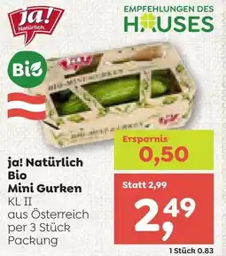 ADEG ja! Natürlich Bio Mini Gurken Angebot