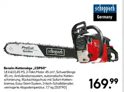 Hellweg Scheppach Benzin-Kettensäge CSP50 Angebot
