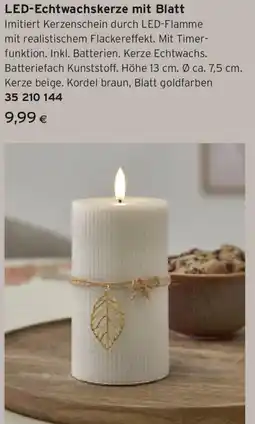 Tchibo Eduscho LED-Echtwachskerze mit Blatt Angebot