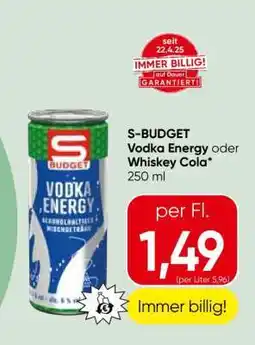 Spar S-BUDGET Vodka Energy oder Whiskey Cola Angebot