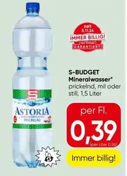 Spar S-BUDGET Mineralwasser Angebot
