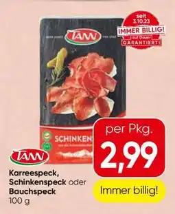 Spar TANN Karreespeck, Schinkenspeck oder Bauchspeck Angebot