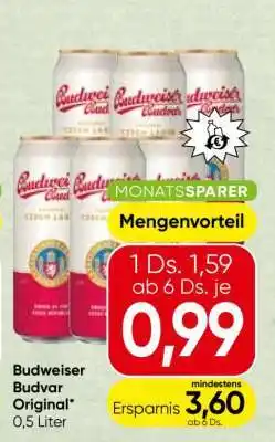 Spar Budweiser Budvar Original Angebot