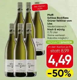 Spar Pfaffl Schloss Bockfliess Grüner Veltliner vom Löss Angebot