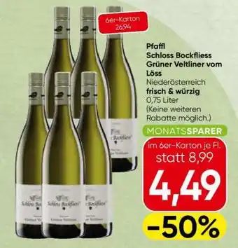 Spar Pfaffl Schloss Bockfliess Grüner Veltliner vom Löss Angebot