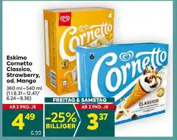 Billa Eskimo Cornetto Classico, Strawberry od. Mango Angebot