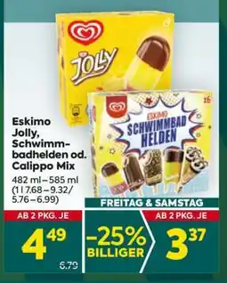 Billa Eskimo Jolly, Schwimmbadhelden od. Calippo Mix Angebot