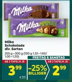 Billa Milka Schokolade div. Sorten Angebot
