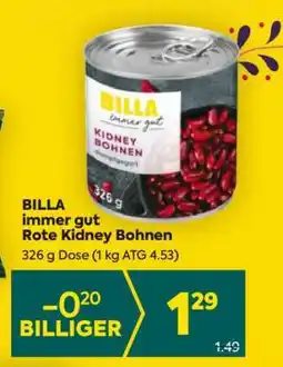 Billa BILLA immer gut Rote Kidney Bohnen Angebot