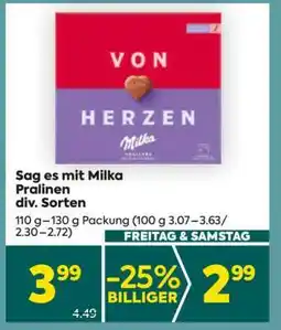 Billa Sag es mit Milka Pralinen div. Sorten Angebot
