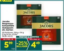 Billa Jacobs Nespresso-kompatible Alukapseln div. Sorten Angebot