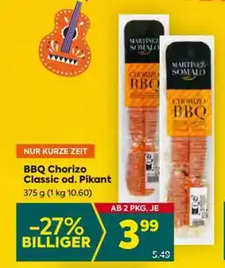 Billa BBQ Chorizo Classic od. Pikant Angebot