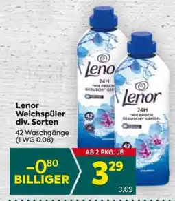 Billa Lenor Weichspüler div. Sorten Angebot