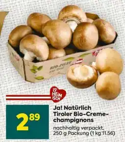Billa Ja! Natürlich Tiroler Bio-Creme-Champignons Angebot