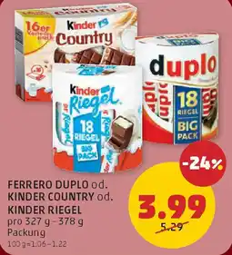 PENNY Ferrero duplo od. kinder country od. kinder riegel Angebot