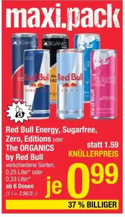 Maximarkt Red Bull Energy, Sugarfree, Zero, Editions oder The ORGANICS by Red Bull Angebot