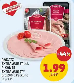 PENNY Radatz extrawurst od. pikante extrawurst Angebot